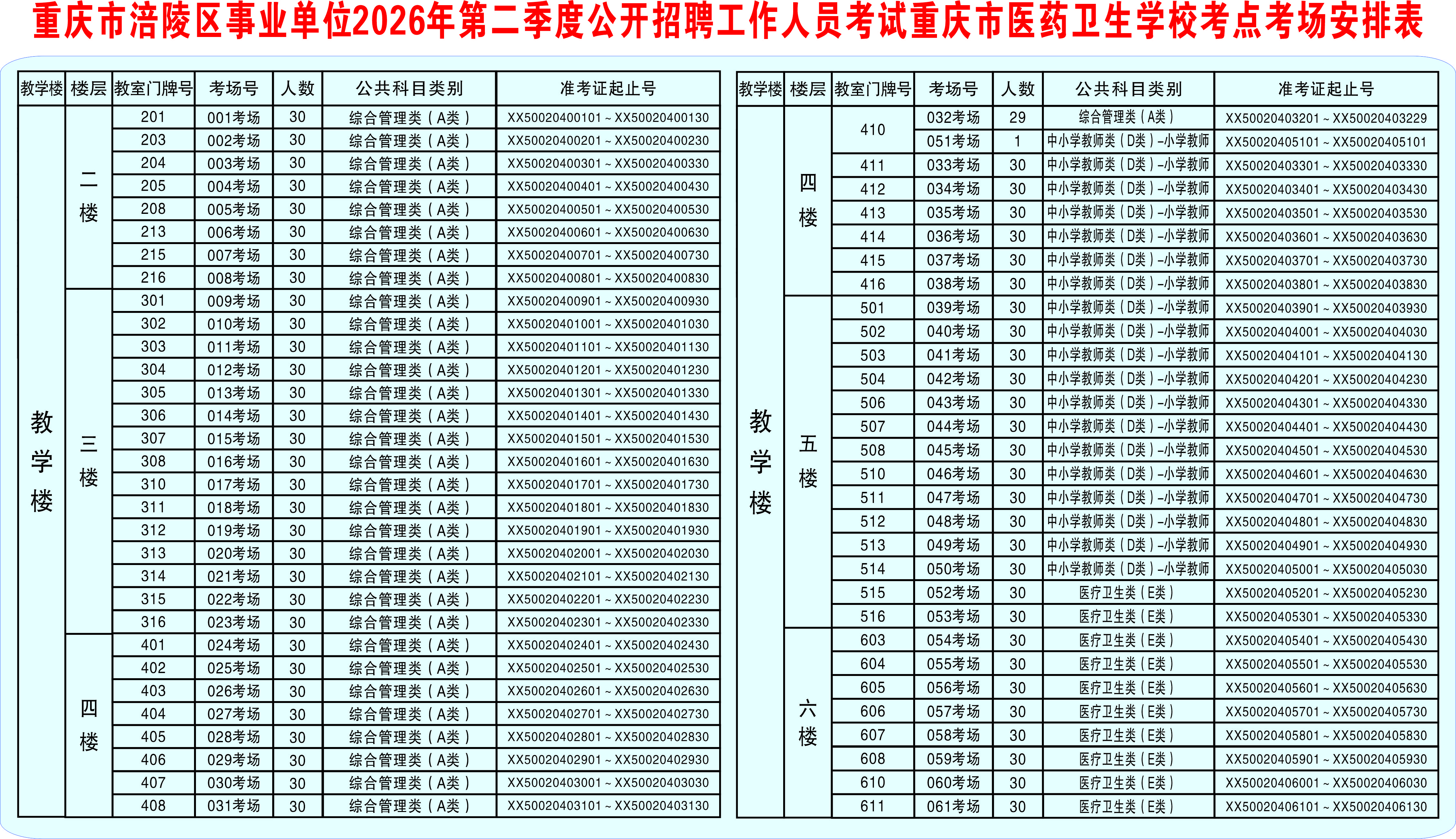 04足球竞彩网
事业单位2026年第二季度公开招聘工作人员考试重庆市医药卫生学校考点考场安排表.jpg